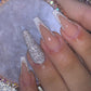 Kit de 24 Ongles Artificiels avec Strass Amovibles